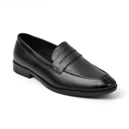Dagga Black / Brown Formal Leather Penny Loafers for Men