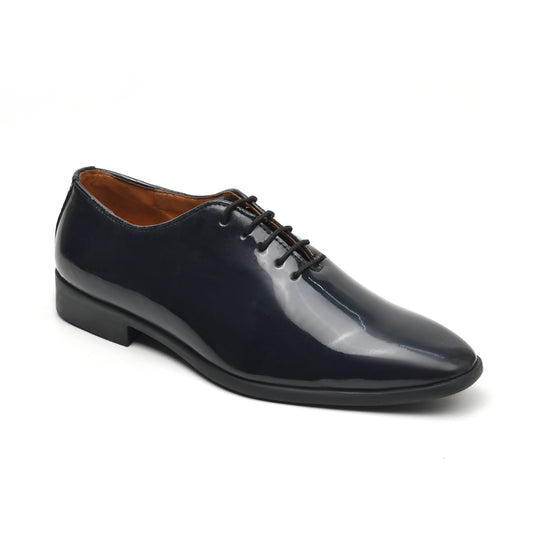 Dagga Men’s Patent Leather Oxford Shoes – Black Glossy Formal Lace-Up Dress Shoes