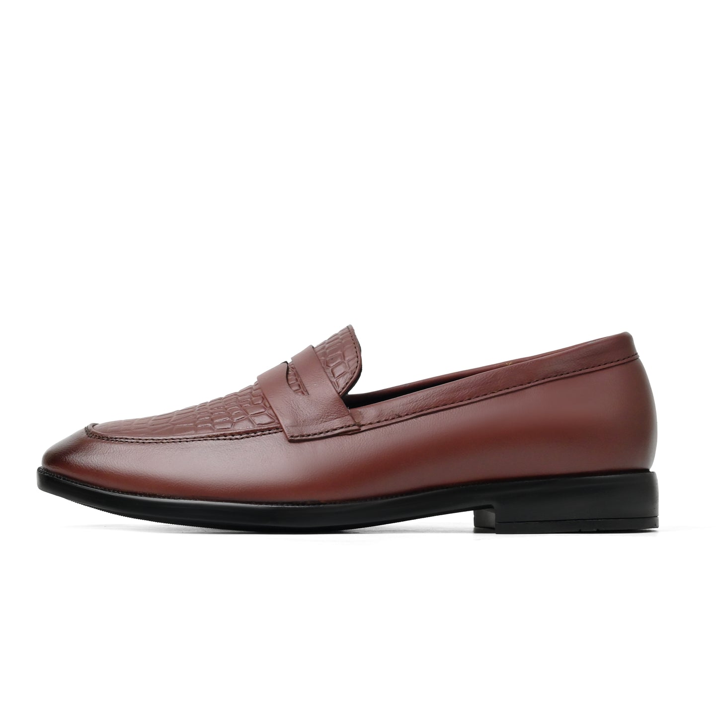 Dagga Black / Brown Formal Leather Penny Loafers for Men