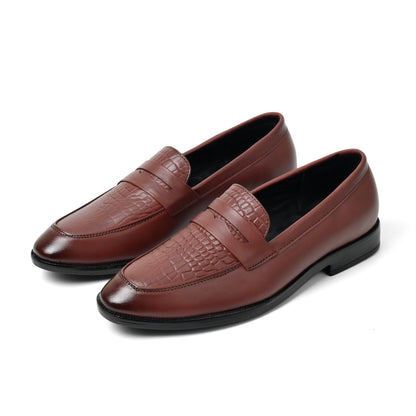 Dagga Black / Brown Formal Leather Penny Loafers for Men
