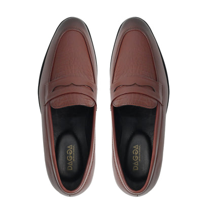 Dagga Black / Brown Formal Leather Penny Loafers for Men