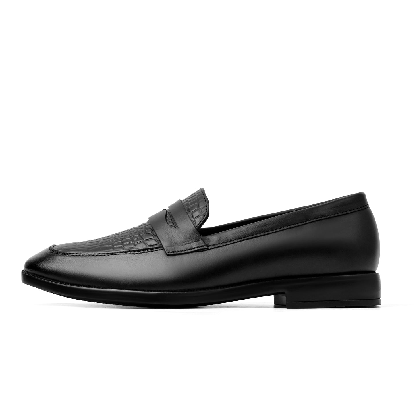 Dagga Black / Brown Formal Leather Penny Loafers for Men