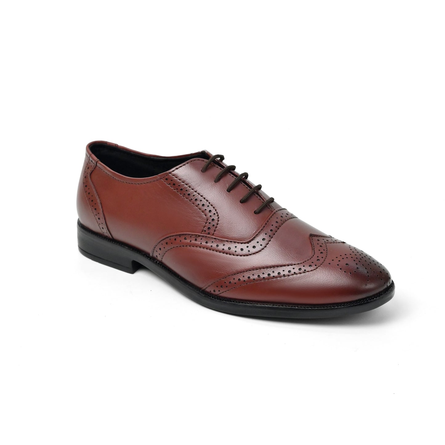 Dagga Men's Black / Brown Oxford Brogue Casual Cum Formal Leather Shoes
