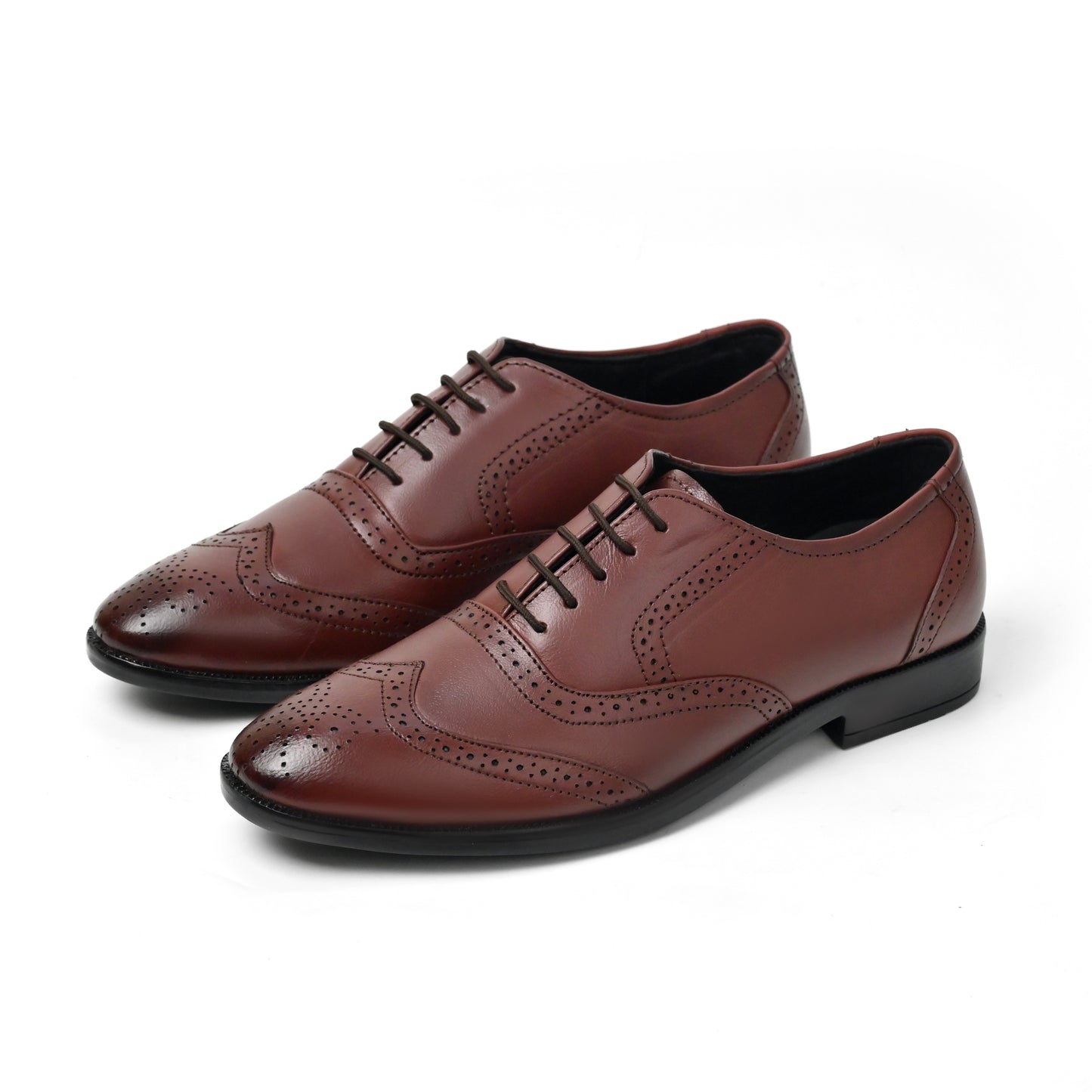 Dagga Men's Black / Brown Oxford Brogue Casual Cum Formal Leather Shoes