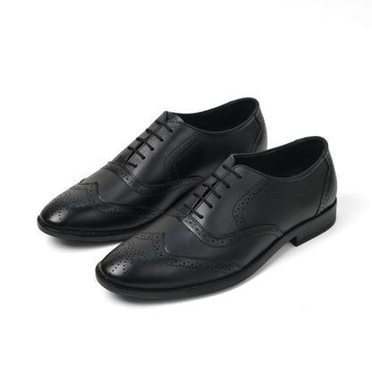 Dagga Men's Black / Brown Oxford Brogue Casual Cum Formal Leather Shoes