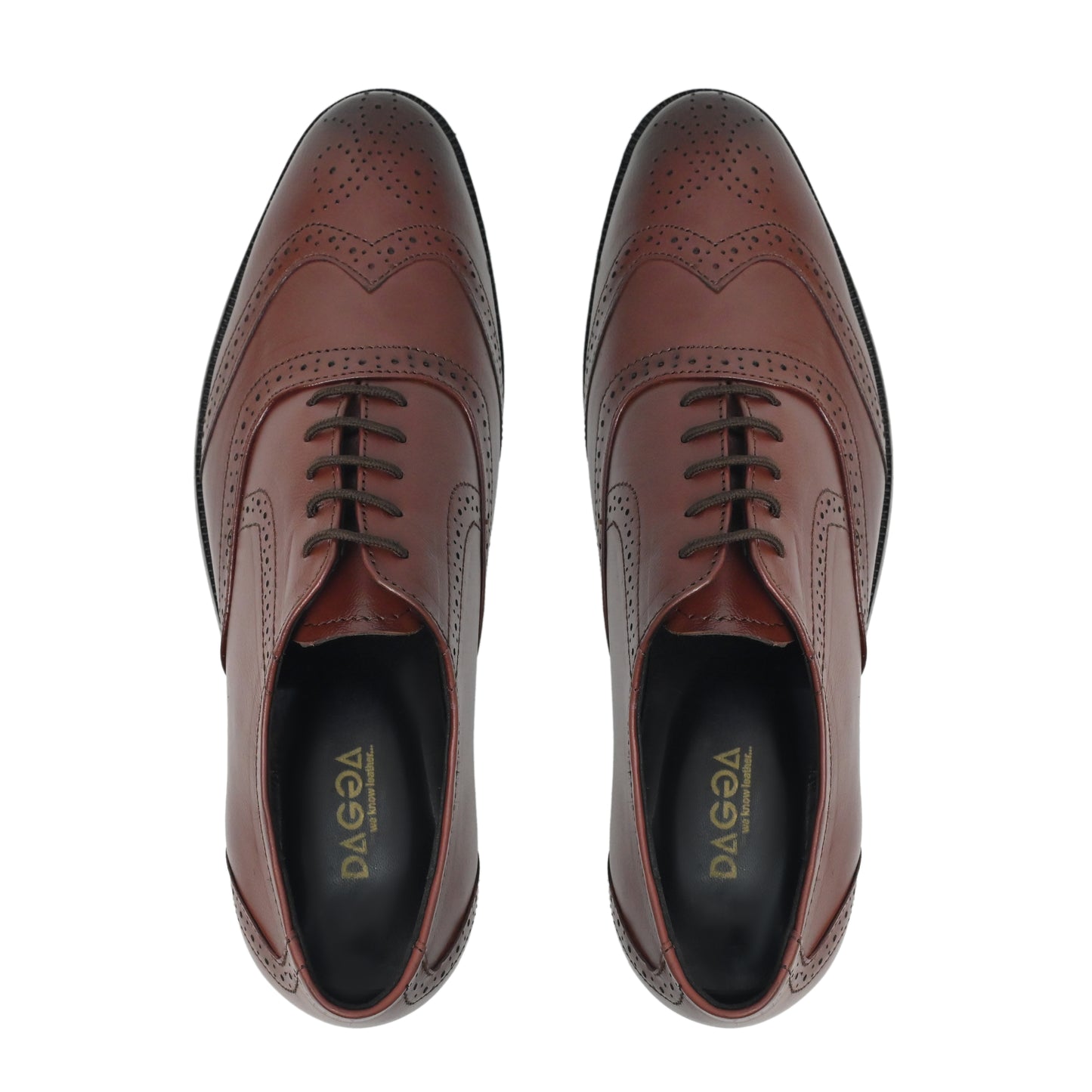 Dagga Men's Black / Brown Oxford Brogue Casual Cum Formal Leather Shoes