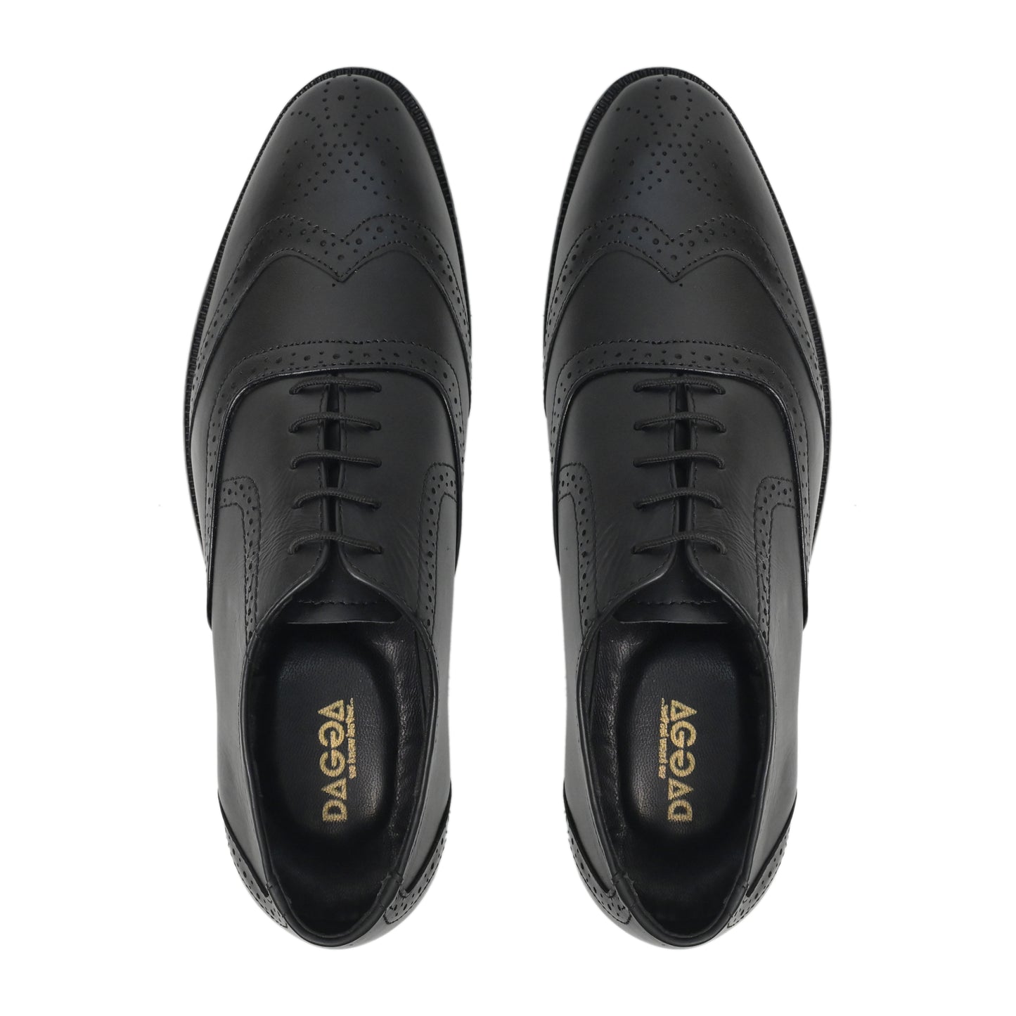 Dagga Men's Black / Brown Oxford Brogue Casual Cum Formal Leather Shoes