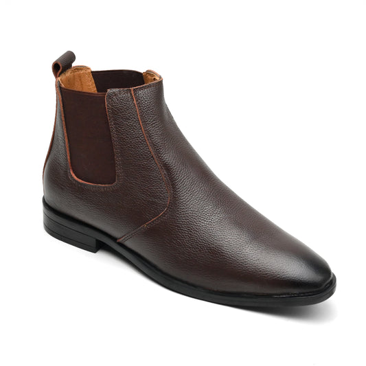 Dagga Men’s Genuine Leather Chelsea Boots – Classic Ankle Slip-On Dress Boots - Black & Brown