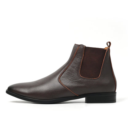 Dagga Men’s Genuine Leather Chelsea Boots – Classic Ankle Slip-On Dress Boots - Black & Brown