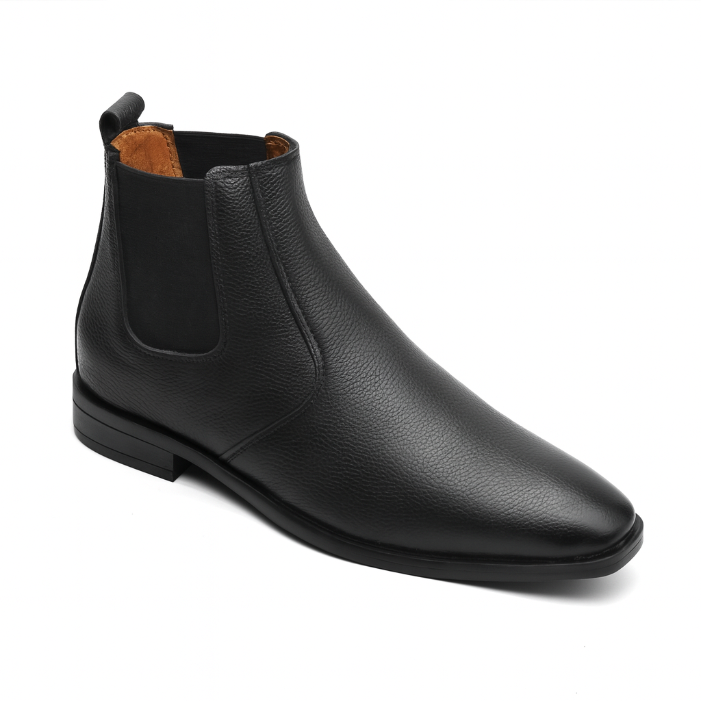 Dagga Men’s Genuine Leather Chelsea Boots – Classic Ankle Slip-On Dress Boots - Black & Brown