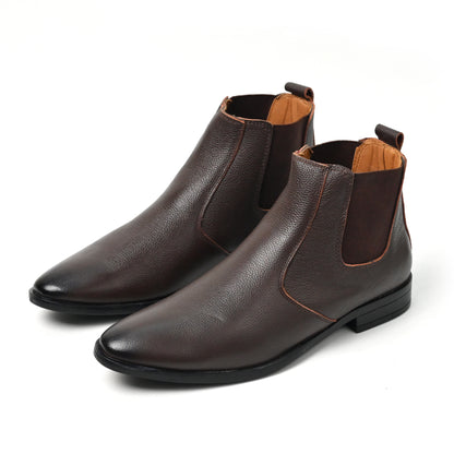 Dagga Men’s Genuine Leather Chelsea Boots – Classic Ankle Slip-On Dress Boots - Black & Brown