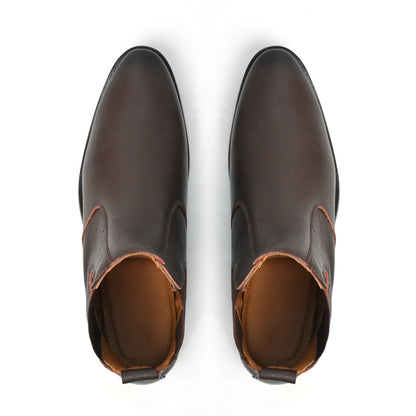 Dagga Men’s Genuine Leather Chelsea Boots – Classic Ankle Slip-On Dress Boots - Black & Brown