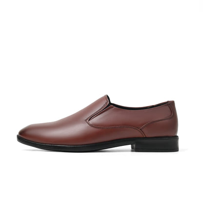 Dagga Men’s Genuine Leather Black / Brown Slip-On Formal Shoes – Comfortable Office & Party Wear