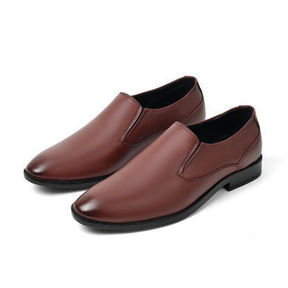Dagga Men’s Genuine Leather Black / Brown Slip-On Formal Shoes – Comfortable Office & Party Wear