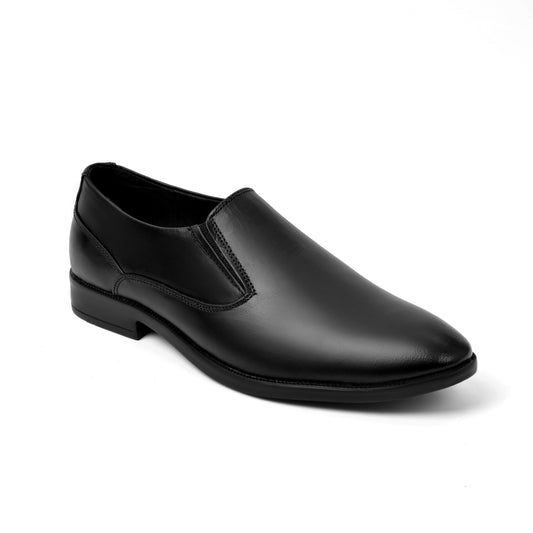 Dagga Men’s Genuine Leather Black / Brown Slip-On Formal Shoes – Comfortable Office & Party Wear