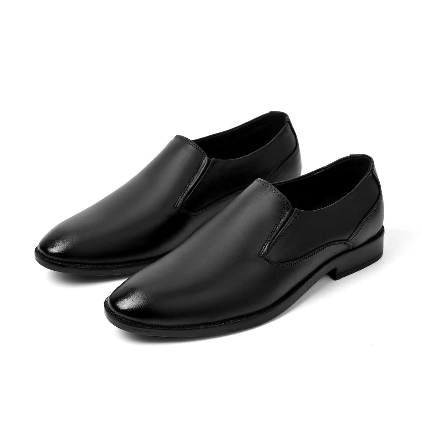 Dagga Men’s Genuine Leather Black / Brown Slip-On Formal Shoes – Comfortable Office & Party Wear