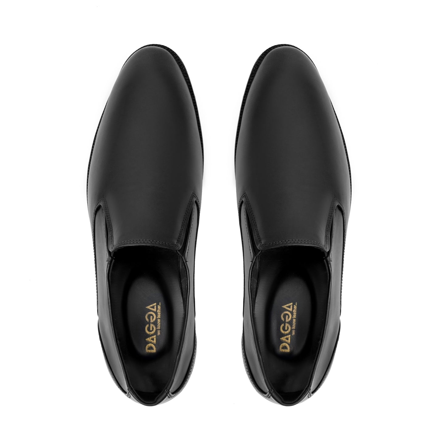 Dagga Men’s Genuine Leather Black / Brown Slip-On Formal Shoes – Comfortable Office & Party Wear