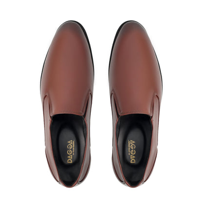 Dagga Men’s Genuine Leather Black / Brown Slip-On Formal Shoes – Comfortable Office & Party Wear