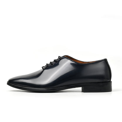 Dagga Men’s Patent Leather Oxford Shoes – Black Glossy Formal Lace-Up Dress Shoes