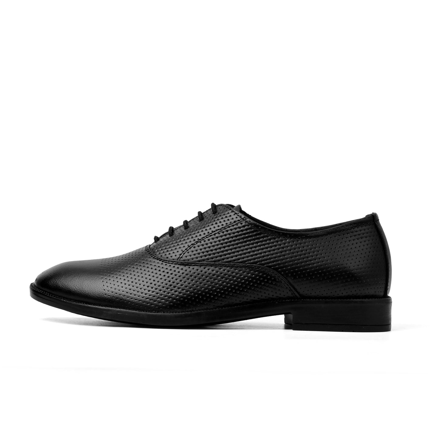 Dagga Men’s Genuine Leather Oxford Shoes – Perforated Formal Lace-Up Dress Shoes - Black & Brown