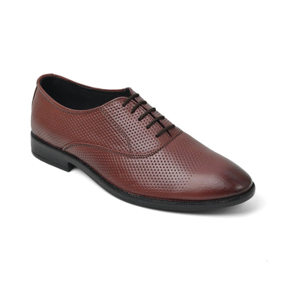 Dagga Men’s Genuine Leather Oxford Shoes – Perforated Formal Lace-Up Dress Shoes - Black & Brown