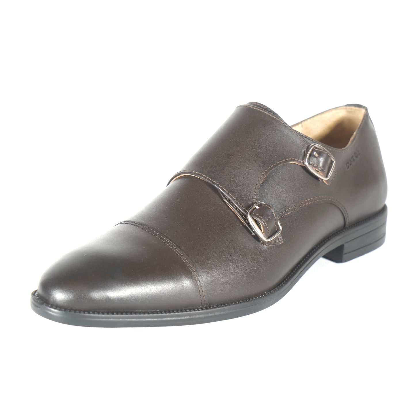 Dagga Men's Black / Brown Double Monk Leather Shoes